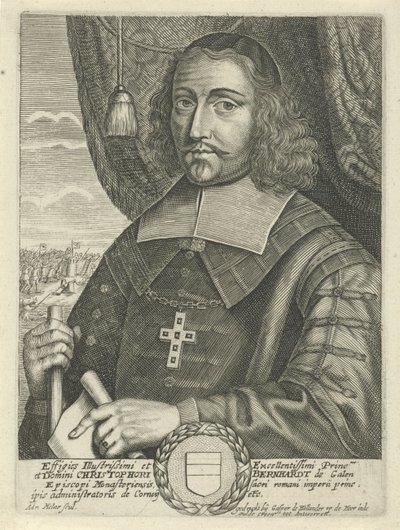 Portret van Christoph Bernhardt von Galen, bisschop van Münster door Adriaen Millaert